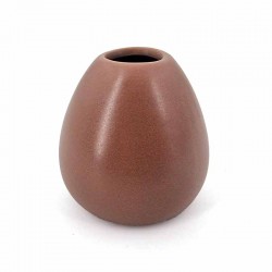 2 mini-vases boule en céramique - marron glacé