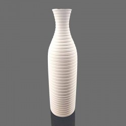 Vase céramique blanc 26cm en forme de bouteille