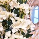 Branche artificielle de fleurs d'hortensia - blanc