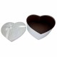 Boîte cadeaux vide en forme de cœur argenté à paillettes 25x28x11cm