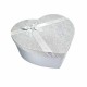 Grand coffret cadeaux vide en forme de cœur argenté 25x30x13cm