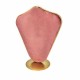 Buste bijoux en métal doré et velours bicolore rose poudré et rose blush