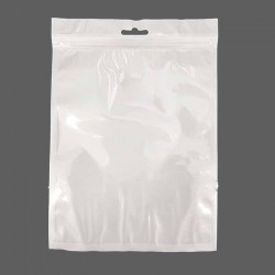 Sachet zip en plastique blanc et transparent 20x30cm - par 100