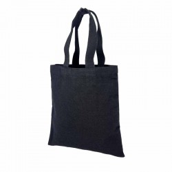 12 petits tote bag réutilisables en coton noir 24x26cm