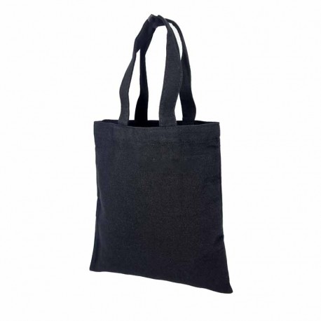 12 petits tote bag réutilisables en coton noir 24x26cm