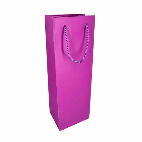 12 sacs cadeaux rose magenta pour bouteille 12x9x36cm