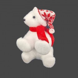 Petit ours polaire de Noël avec bonnet