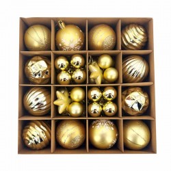Set de 42 boules de Noël dorées