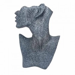 Buste bijoux femme tronqué gris bleuté effet pierre