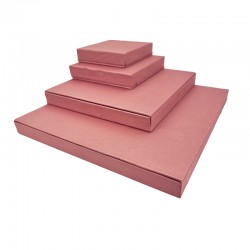 Lot de 4 volumes carrés recouverts de tissu rose