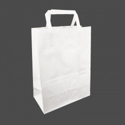 25 petits sacs en papier kraft blanc poignées plates l21xP11xH28cm