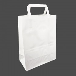 25 sacs en papier kraft blanc poignées plates l26xP12xH33cm