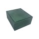 Écrin pour chaîne et pendentif aspect simili cuir vert sapin 7.5x8.5x3.5cm