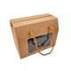 Boîte transportable cartonnée à fenêtre 20x11x15.5cm - kraft brun