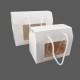 Petite boîte transportable cartonnée à fenêtre 15x9x11.5cm - blanc