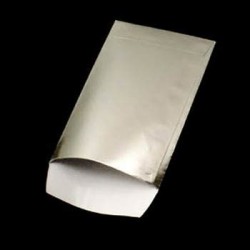 100 pochettes cadeaux en papier glacé argenté brillant 13.5x7cm - 5361