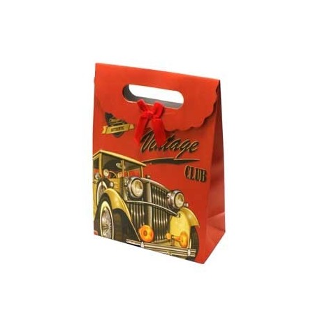 12 boîtes cadeaux rouge motif voiture, emballage cadeau cartonné bijou