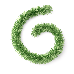 Guirlande de sapin de noël large ø9cm - vert amande