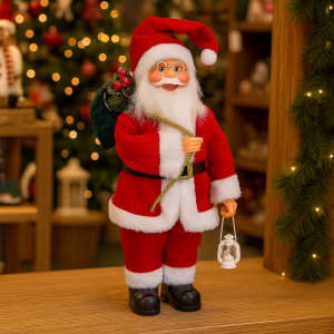 Père Noël décoratif vintage avec sa hotte