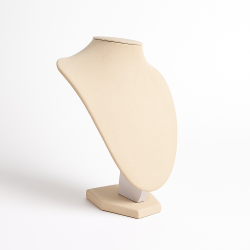 Buste en suédine beige crème pour colliers 29cm
