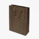 12 sacs cabas kraft de couleur brun naturel motifs fleurs et rayures 24.5x19x8cm - 5424