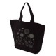 20 sacs cabas intissés avec soufflet de couleur noir avec fleurs 26x10x30cm - 5477