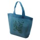 10 sacs cabas réutilisables intissés couleur bleu turquoise à motifs 32x10x36cm - 5481