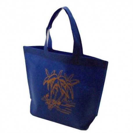 20 sacs cabas réutilisables intissés couleur bleu électrique à motifs 32x10x36cm - 5484