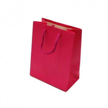 12 sacs cadeaux de couleur rose fuchsia 14x8x18cm - 12018
