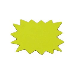 20 étiquettes éclatées prix jaune fluo 14x10.5cm - 5714
