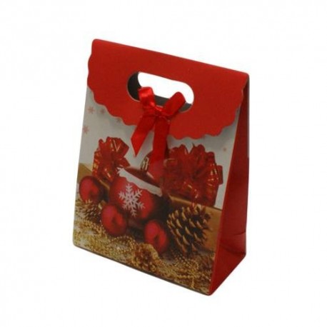 12 boîtes cadeaux de couleur rouge et blanc à motifs 16x12.5x6cm - 5745