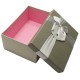 Boîte cadeaux gris clair et gris souris avec noeud ruban 22x15x9cm - 5808g