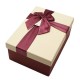 Boîte cadeaux bicolore rouge bordeaux et écru 17x12x6.5cm - 5809p