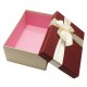 Boîte cadeaux bicolore écru et rouge bordeaux 17x12x6.5cm - 5812p