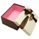Boîte cadeaux couleur marron et écru avec noeud cadeaux 20x13.5x8cm - 5819m