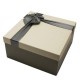 Coffret cadeaux bicolore gris foncé et gris perle 16.5x16.5x9.5cm - 5821p