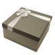 Coffret cadeaux bicolore gris clair et gris souris 16.5x16.5x9.5cm - 5827p
