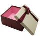 Coffret cadeaux bicolore rouge bordeaux et écru 16.5x16.5x9.5cm - 5830p
