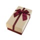 Boîte cadeaux rouge bordeaux et écru avec noeud 14.5x8.5x5.5cm - 5882