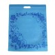 Lot de 12 sacs intissés de couleur bleu à fleurs- 5916