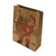 12 sacs cabas kraft de couleur brun naturel motifs Père Noël 24.5x19x8cm - 5941