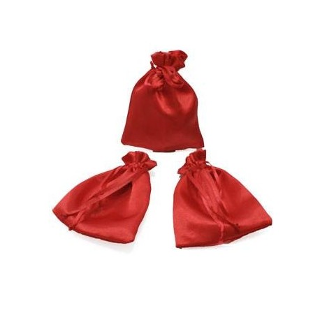 25 bourses cadeaux en satin couleur rouge 11x10cm - 5958