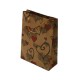 12 sacs cabas kraft de couleur brun naturel motifs coeurs 24.5x19x8cm - 6023
