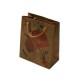 12 sacs cabas kraft de couleur brun motifs roses 24.5x19x8cm - 6026