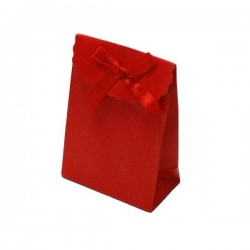 12 petites pochettes cadeaux bijoux à velcro 7.5x4x10.5cm - rouge