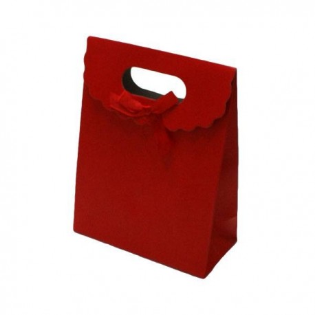 12 boîtes cadeaux à velcro 12.5x6x16cm - rouge - 16025