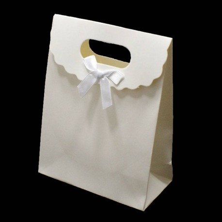 12 boîtes cadeaux à velcro 12.5x6x16cm - blanc - 16001