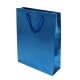 Lot de 12 sacs cadeaux brillants bleus à anses 35x28x9cm - 6036