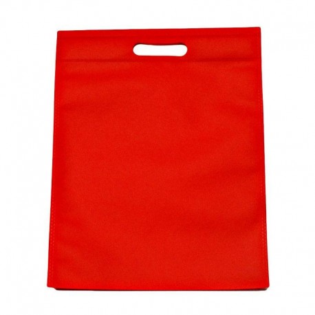 12 sacs non-tissés rouge vif uni - 15046