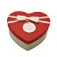 Coffret cadeaux en forme de coeur bicolore écru et couvercle rouge 15.5x14x5.5cm - 6089p